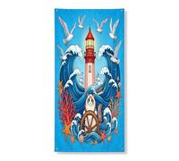 Ragdolls Bannière décorative pour porte d'entrée, phare nautique pour intérieur ou extérieur 91,4 x 183 cm