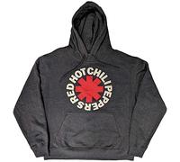 Rage Against The Machine Red Hot Chili Peppers Sweat à Capuche Classique Asterisk Officiel Unisexe, Charbon, XL
