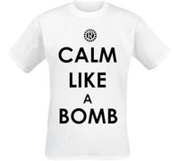 Rage Against The Machine T Shirt Calm Like A Bomb Band Logo Official Mens White Size(Small)