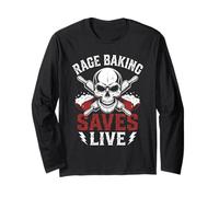 Rage Baking Saves Live Fun Metalhead Stress Baker Hardcore Manche Longue