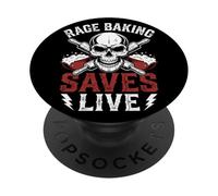 Rage Baking Saves Live Fun Metalhead Stress Baker Hardcore PopSockets PopGrip Adhésif