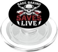 Rage Baking Saves Live Fun Metalhead Stress Baker Hardcore PopSockets PopGrip pour MagSafe