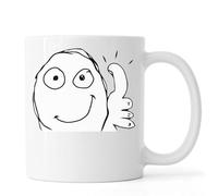 Rage Comic Thumbs Up Meme Tasse à thé café en céramique Blanc
