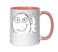 Rage Comic Thumbs Up Meme Tasse à thé café en céramique Rose