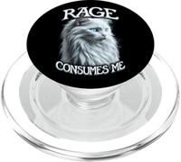 Rage Consumes Me Chat drôle Sarcastique Mignon Chaton Blanc Citation PopSockets PopGrip pour MagSafe