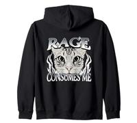 Rage Consumes Me Chat Humour Meme Sweat à Capuche