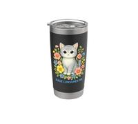 Rage Consumes Me Chat In Flowers Funny Gobelet isotherme en acier inoxydable double paroi