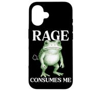 Rage Consumes Me Frog Funny Sarcastic Angry Humour Toad Fart Coque pour iPhone 16