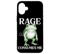 Rage Consumes Me Frog Funny Sarcastic Angry Humour Toad Fart Coque pour iPhone 16 Plus