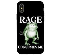 Rage Consumes Me Frog Funny Sarcastic Angry Humour Toad Fart Coque pour iPhone X/XS
