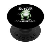 Rage Consumes Me Frog Funny Sarcastic Angry Humour Toad Fart PopSockets PopGrip Adhésif