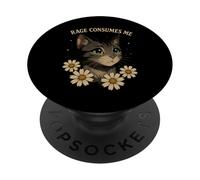 Rage Consumes Me Funny Cat Meme Anime PopSockets PopGrip Adhésif