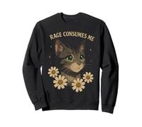 Rage Consumes Me Funny Cat Meme Anime Sweatshirt