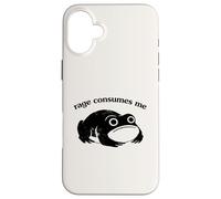 Rage Consumes Me Funny Frog Unhinged Silly Graphic Coque pour iPhone 16 Plus