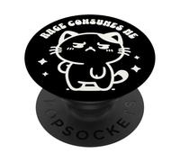 Rage Consumes Me Funny Kitten in a Hammock Cute Cat Ironic PopSockets PopGrip Adhésif
