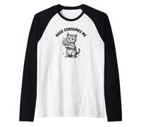 Rage Consumes Me Mème de Chat Mignon Vintage Amoureux des Chatons Manche Raglan