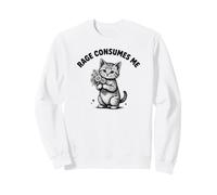 Rage Consumes Me Mème de Chat Mignon Vintage Amoureux des Chatons Sweatshirt