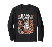 Rage Consumes Me Pelote de Laine Motif Chat botanique Manche Longue