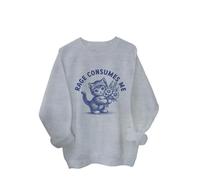 Rage Consumes Me Sweatshirt, Rage Consumes Me Cat Sweatshirt, Rage Consumes Me Shirt, gris, S