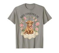 Rage Consumes Me Vache Highland Mignon Fleur T-Shirt