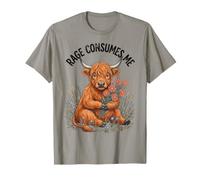 Rage Consumes Me Vache Highland Mignon Fleur T-Shirt