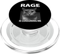 Rage is Consuming Me Silly Staring Cat Meme PopSockets PopGrip pour MagSafe