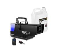 RAGE1800SNOW Machine à neige avec 5 litres de liquide, télécommande sans fil, contrôleur DMX, réservoir 3.5L, débit réglable