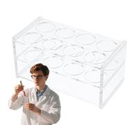 RAGENZGLASS POSTEMENT - Cadre acrylique transparent avec 8 compartiments (15x7,5x7,5 cm) | Stand pour le tube à centrifugeuse et 50 ml de tubes à essai | Cadre de tube de laboratoire - pour les cours
