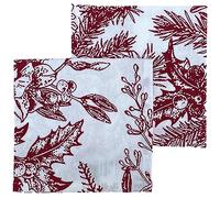 Ragged Rose Christmas Napkins, Cotton, Red, one Size 40 x 40 cms
