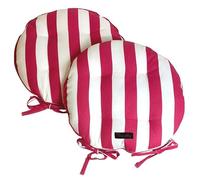 Ragged Rose Galette de chaise d'extérieur circulaire rayée imperméable Ø 40 cm (Rose)