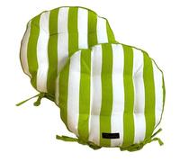 Ragged Rose Galette de chaise d'extérieur circulaire rayée imperméable 40 cm de diamètre (citron vert)