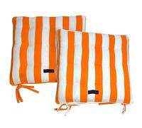 Ragged Rose Lot de 2 coussins de chaise de jardin imperméables à rayures Orange