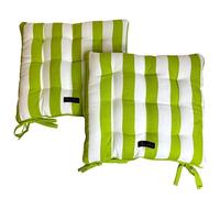 Ragged Rose Lot de 2 coussins de chaise de jardin imperméables rayés (vert citron)