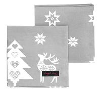 Ragged Rose Natalie Lot de Serviettes en Papier, Gris argenté, Lot de 4