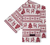 Ragged Rose Nordic Torchons de Noël, Coton, Rouge, 50 x 70 cms