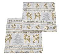 Ragged Rose Renne Serviettes de Table, Coton, Argent et Or., 40 x 40 cms