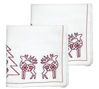 Ragged Rose Serviettes de Noël, Coton, Blanc/Rouge, 40 x 40 cms