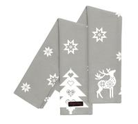 Ragged Rose Tracy Gris Argent Noël Serviettes Thé Essuie Main, Lot de 2