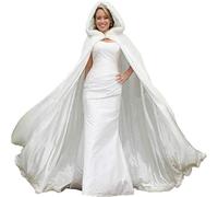 RAGGZZ Cape de mariage longue blanche, manteau d'hiver de mariée, Cape en fausse fourrure