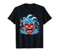 Raging Water Wave Overflows Seau Rouge en colère T-Shirt