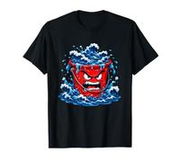 Raging Water Waves Seau Rouge en colère Motif Mer Mad T-Shirt