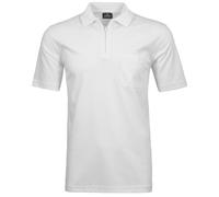 Ragman Polo à fermeture Éclair pour homme, Blanc., XXL