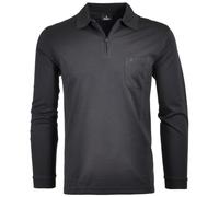 RAGMAN Polo à manches longues pour homme avec fermeture éclair, Noir , Small