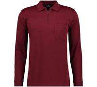 RAGMAN Polo à manches longues pour homme avec fermeture Éclair, Rouge-060, XXL