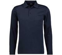 Ragman Polo en coton manches longues Bleu XL