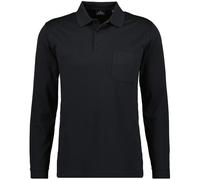 Ragman Polo en coton manches longues – noir – XXL