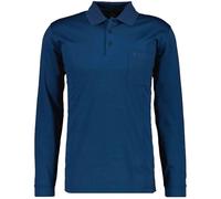 RAGMAN Polo en tricot doux pour homme avec poche de poitrine, manches longues, bleu foncé, L