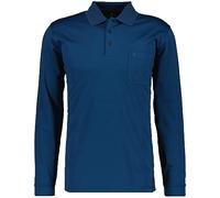 RAGMAN Polo en tricot doux pour homme avec poche de poitrine, manches longues, bleu foncé, M