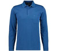 RAGMAN Polo en tricot doux pour homme avec poche poitrine, manches longues bleu mélangé 765, M