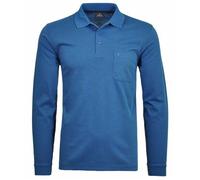 Ragman Polo homme bleu mélange manches longues col polo coton/polyester - S S
